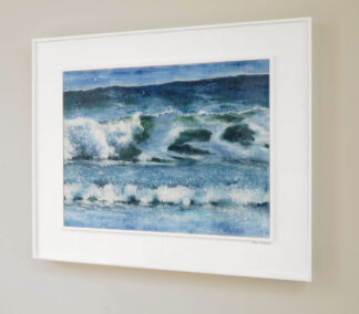 Washaway fused glass seascape by Jane Reeves