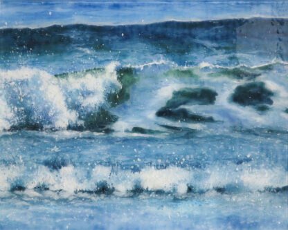 Washaway fused glass seascape by Jane Reeves