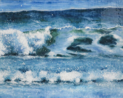 Washaway fused glass seascape by Jane Reeves