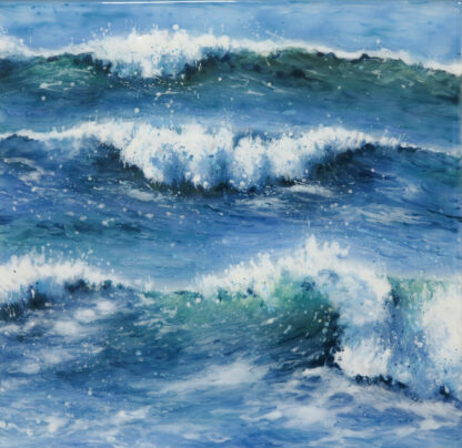 Sea Change painted fused glass by Jane Reeves