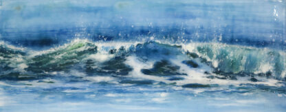 Breathing Space, painted fused glass by Jane Reeves