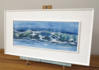 Breathing Space, painted fused glass by Jane Reeves